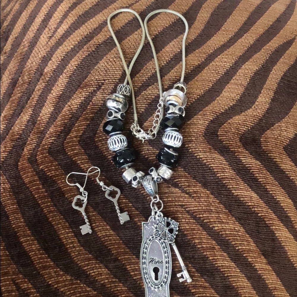 Hand crafted necklace with matching earrings